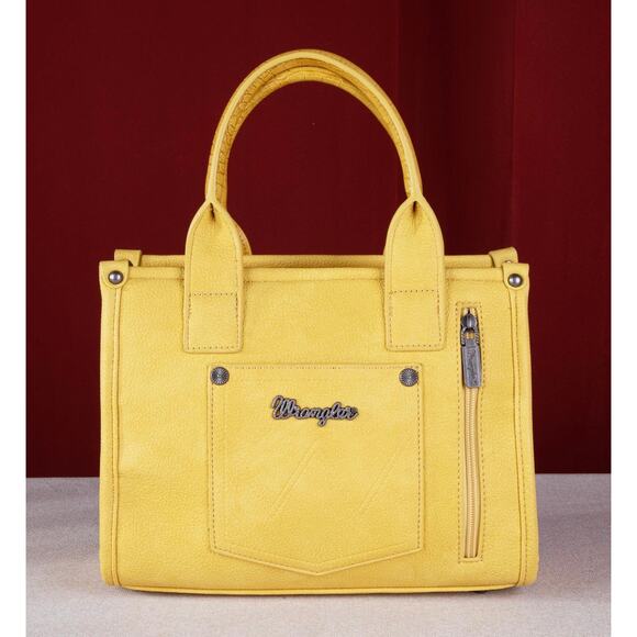 Wrangler Croc Print Tote/Crossbody - Mustard *NEW in Package* - Picture 2 of 5